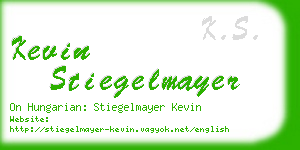 kevin stiegelmayer business card